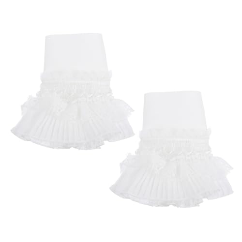 PartyKindom Damen Spitzen Fake Ärmel Manschetten aus Atmungsaktiver Spitze Dekorative Spitzenmanschetten für Kleider Pullover und Blusen Weiße Spitzen Ärmelaufsätze von PartyKindom