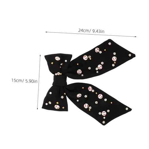 PartyKindom Kopfschmuck Mit Schleife Und Strasssteinen Glitzernde Haarnadel Für Damen Baseball-party-haar-accessoires Große Haarspange Schwarz Für Teenager Und Erwachsene Styling von PartyKindom