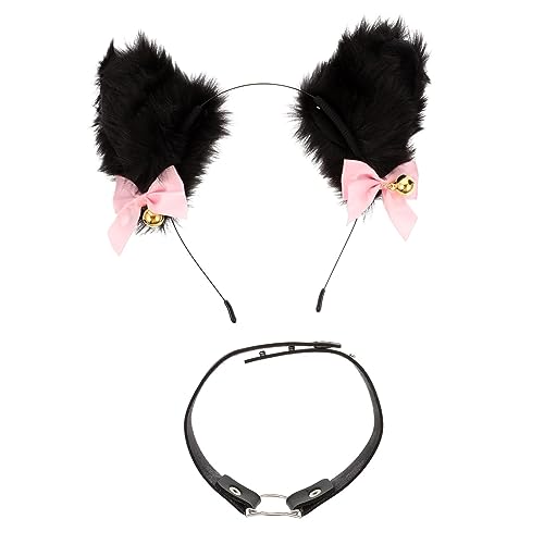 PartyKindom Dekoratives Katzenohren Haarband Set für Cosplay und Festivals Weiches Leichtes Material Accessoire für Rollenspiele und Kreative Partys von PartyKindom