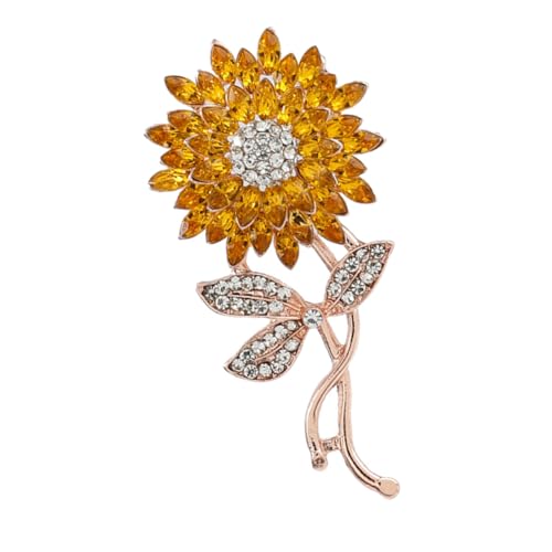 PartyKindom Delikate Sonnenblumen Brosche Damen Anstecknadel Dekorative Blumen Brosche aus Fein Poliert mit Langanhaltendem Eleganter Schmuck für Kleidung und Hüte bei Festlichen Anlässen von PartyKindom