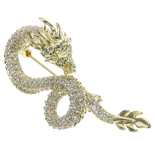 PartyKindom Drachen Brosche Metall für Männer Brosche im Drachendesign Jahr Drachen Einzigartiger Schmuck für Anzüge Besondere Anlässe von PartyKindom