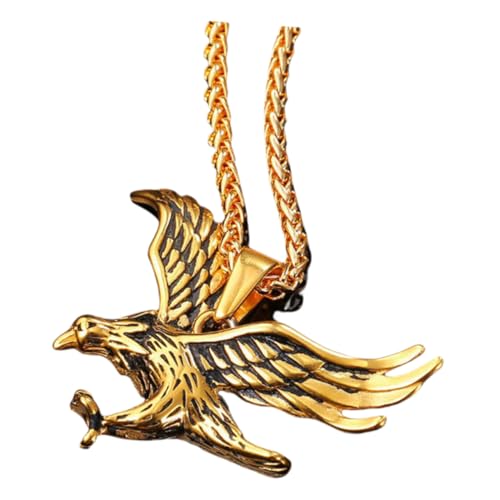 PartyKindom Eagle Anhänger Halskette Herren Vintage Metall Kettenanhänger mit Leichte Langlebige Goldfarbene Herrenkette Symbol für und Stärke für Männer von PartyKindom