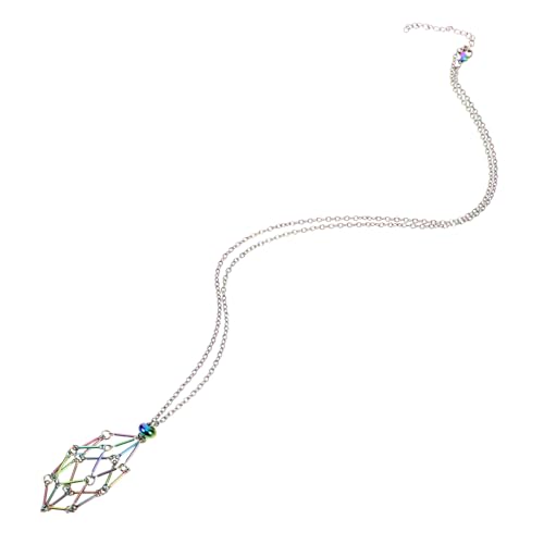 PartyKindom Edelstahl Anhänger Käfig Halskette mit Verstellbarem Metallband Leerer Steinhalter für DIY Schmuck Modische Damen Halskette Leichter Schmuckanhänger Cage Cord von PartyKindom