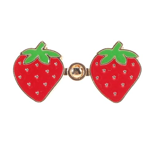 PartyKindom Einstellbarer Erdbeer Knopfnadel für Jeans Abnehmbarer Taillenschnallen Adapter für Lockere Hosen Schützendes Design Nähen oder Nägel Süßes Accessoire für Einen Modischen Look von PartyKindom