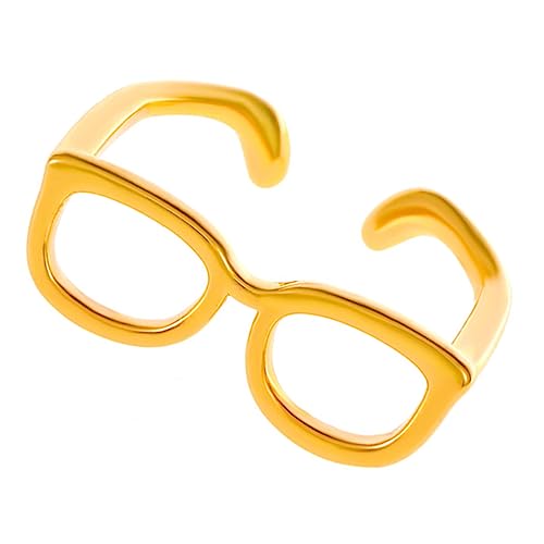 PartyKindom Brillenform Offener Ring Klein Verstellbar Für Damen Mädchen Hautfreundlich Kupfer Schmuck Accessoire von PartyKindom