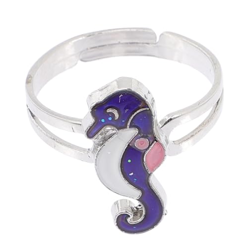 PartyKindom Einstellbarer Stimmungsring mit Farbwechselndem Design Thermochromischer Cartoon Fingerring aus Zinklegierung Modischer Offener Freundschaftsring für Damen Stilvolles Schmuckstück von PartyKindom