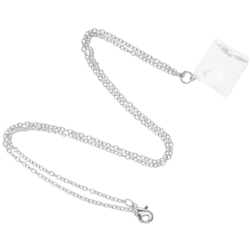 PartyKindom Damen Halskette mit Eiswürfel Anhänger Zierliche Halskette für Mädchen Transparentes Resin Leicht und Hautverträglich für Hochzeiten und Besondere Anlässe von PartyKindom