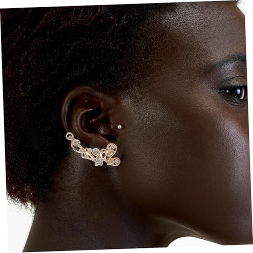 PartyKindom Elegante Ohrclips Damen Schmetterling mit Funkelnden Strasssteinen Leichter Metall ohrcuff Schmuck Komfortabel für Alltag und Besondere Anlässe Modische Ohrclips ohne Piercing PartyKindom Elegante Ohrclips Damen Schmetterling mit Funkelnden Strasssteinen Leichter Metall ohrcuff Schmuck Komfortabel für Alltag und Besondere Anlässe Modische Ohrclips ohne Piercing von PartyKindom