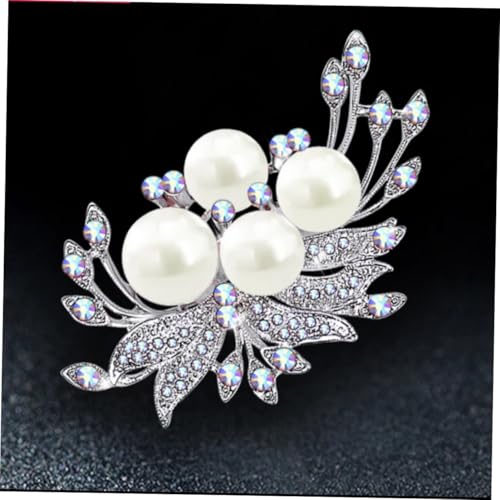 PartyKindom Elegante Perlenbrosche mit Strassbesatz Kreative Anstecknadel für Damen Modische Schmuckbrosche für Abendkleider Hochzeit Party Valentinstag und Festliche Anlässe von PartyKindom