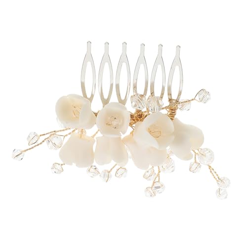PartyKindom Eleganter Braut Haarkamm Handgefertigtem Weißem Harz mit Blumenmotiv Vielseitiger Haarschmuck für Hochzeit Leichtes Design für Flexible Frisuren und Klassischen Brautschmuck PartyKindom Eleganter Braut Haarkamm Handgefertigtem Weißem Harz mit Blumenmotiv Vielseitiger Haarschmuck für Hochzeit Leichtes Design für Flexible Frisuren und Klassischen Brautschmuck von PartyKindom