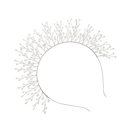 PartyKindom Eleganter Braut Haarreif mit Funkelnden Perlen Handgefertigter Haarschmuck für Damen Komfortabel und Robust Stilvolles Accessoire für Hochzeit und Verlobung Silberfarbenes Design von PartyKindom