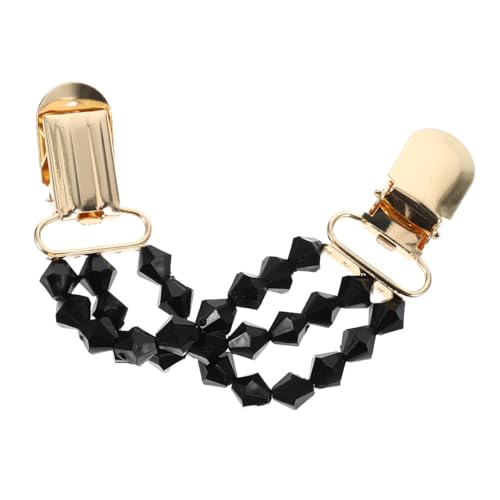 PartyKindom Eleganter Damen Cardigan Clip mit Kette und Kunstperlen Vielseitiger Pullover und Schalhalter Sicherer Exposure Verschluss für Strickjacken Eleganter Schmuckclip für Hemden und von PartyKindom