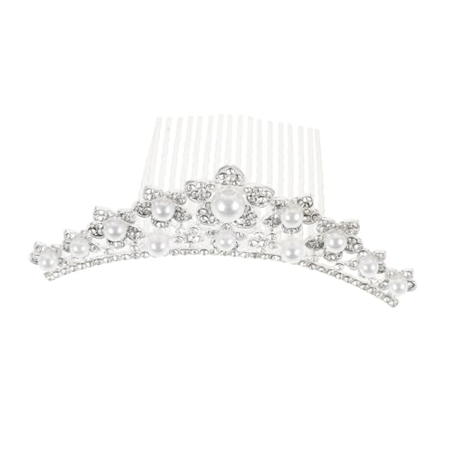 PartyKindom Eleganter Haarkamm mit Perlenkrone für Damen Hochzeit Brautschmuck Verstellbar Leicht und Langlebig Geeignet für Braut Blumenmädchen Abschlussball und Festliche Anlässe von PartyKindom