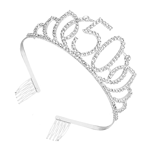 PartyKindom Eleganter Number Crown Haarschmuck mit Strass Silberne Geburtstagskrone für Frauen und Mädchen Vielseitiger Kopfschmuck und Kreative Geburtstagstorten Deko Jahre von PartyKindom