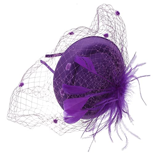 PartyKindom Eleganter Party Federschmuck Haarreif mit Spitzenbesatz Leichter Braut Hut für Hochzeit Bankett und Teeparty Komfortabel und Verstellbar Romantisches Design mit Perlen von PartyKindom