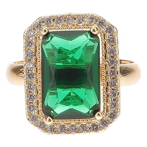 PartyKindom Eleganter Smaragdgrüner Zirkon Ring Damen Verlobungsring Hochzeit Schmuck Geschenk für Frauen Funkelnder Edelstein Klassisch Modisch Passend zu Verschiedenen Outfits für Besondere PartyKindom Eleganter Smaragdgrüner Zirkon Ring Damen Verlobungsring Hochzeit Schmuck Geschenk für Frauen Funkelnder Edelstein Klassisch Modisch Passend zu Verschiedenen Outfits für Besondere von PartyKindom