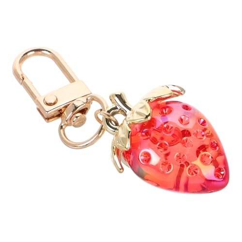 PartyKindom Erdbeer Schlüsselanhänger Charm für Handtaschen Rucksäcke Süßer Bag Charm Perfektes Accessoire für Damen Vielseitiger Taschenanhänger Rot Stilvolles Design für Einzigartiger Look von PartyKindom