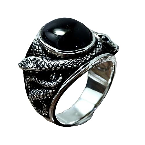 PartyKindom Schwarzer Schlangenring Damen Exquisiter Fingerring Eisen Modischer Schmuck Langlebig und für Frauen von PartyKindom