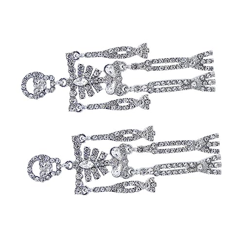 PartyKindom Extravaganter Ohrschmuck Damen Rhinestone Ohrhänger mit Skelett Design Glänzend Nickelfrei Statement Ohrringe für Party und Halloween Silber von PartyKindom