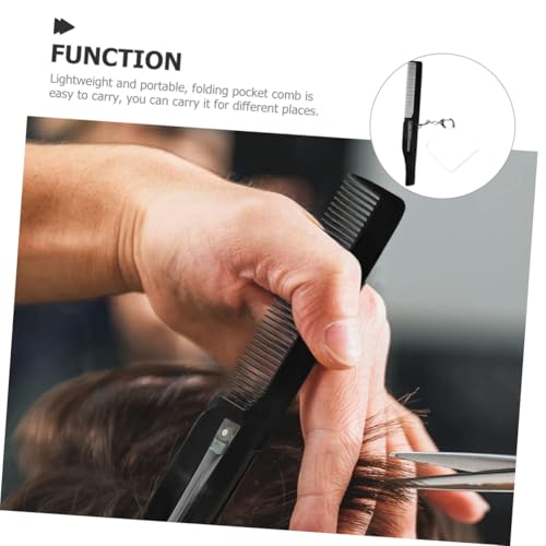 PartyKindom Faltbarer Feinzahniger Bartkamm mit Schlüsselanhänger und Quadratischem Spiegel Kompakter Taschenkamm für Herren Robust Leicht für Reisen und Tägliche Bartpflege von PartyKindom