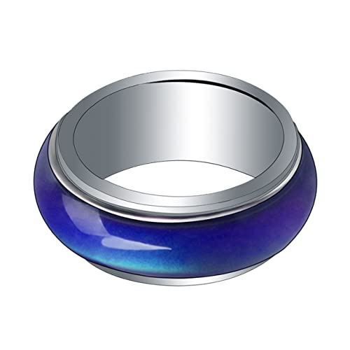 PartyKindom Temperatur Stimmungsring Farbwechselring für Erwachsene und Kinder – 8mm Kreatives Design Glatte Oberfläche Zeigt Unterschiedliche Stimmungen für Geeignet von PartyKindom