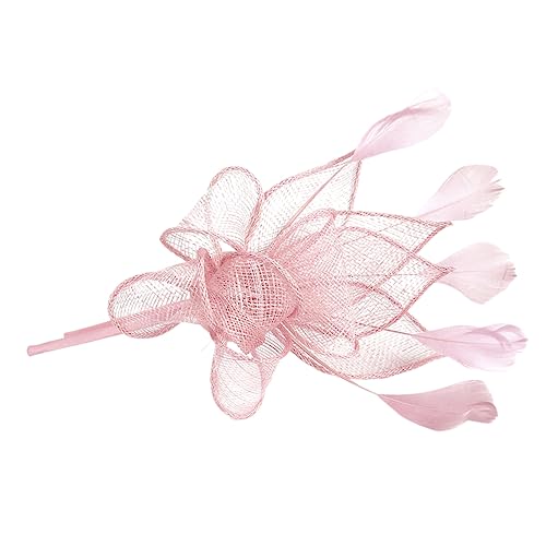PartyKindom Fascinator Haarschmuck Mit Clip Und Stirnband Eleganter Teeparty-hut Für Cocktail-events Hochzeiten Halloween Und Weihnachten Vielseitig Tragbar Rosa von PartyKindom