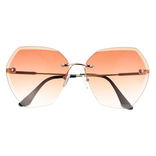 PartyKindom Fashion Party Sonnenbrille mit Goldenem Rahmen und Braunen Gläsern Lustige Unisex Brille aus Robustem PC material Leicht und Langlebig als Foto requisite für Outdoor partys und von PartyKindom