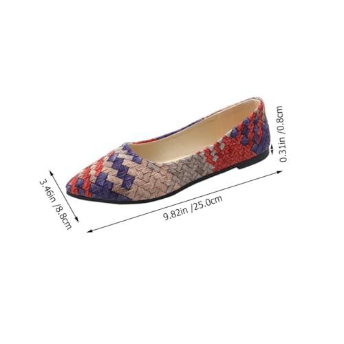 PartyKindom Flache Damenschuhe mit Zehenform Atmungsaktive Leichte Four Seasons Casual Loafers Einfache Slip Pumps für Schule Büro und Freizeit Komfortabel und Stylisch von PartyKindom