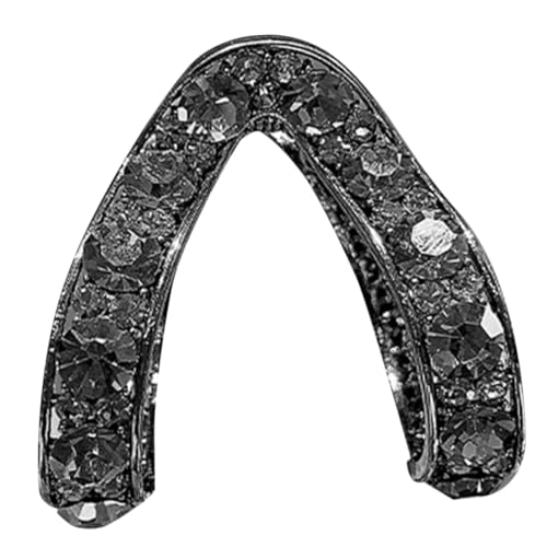 PartyKindom Förmige Haarklammer mit Schwarzen Strasssteinen Langlebiger Legierungs Haarklammer für Hohen Pferdeschwanz Sicherer für Dünnes Haar Damen Haaraccessoire für Alltag und Festtage von PartyKindom