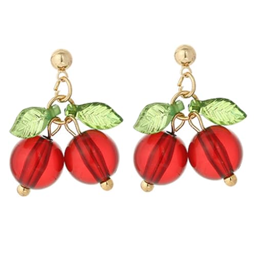 PartyKindom Frauen Cherry Ohrringe Hängend Modisch Hautfreundlich Leicht Für Party Alltag Schmuck Accessoire von PartyKindom
