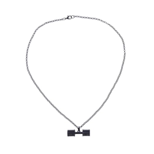 PartyKindom Frauen Halskette Fitness Anhänger Hantel Langhantel Schmuck aus Legierung Schwarz Sportliches Design für Training und Alltag von PartyKindom