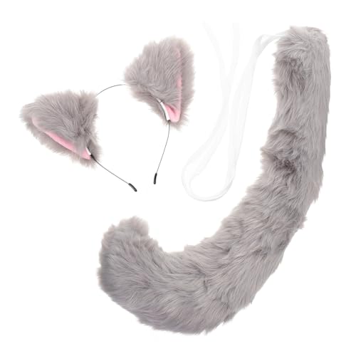 PartyKindom Fuchsohren Haarband Teilig Cosplay Stirnband mit Fuchsschwanz Party Dekoration Tierohren Accessoire für Karneval Halloween Fasching von PartyKindom