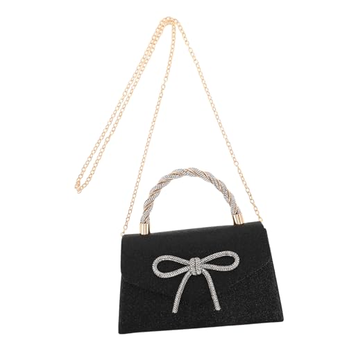 PartyKindom Funkenreiche Clutch mit Schleifendetail für Hochzeiten Partys und Formelle Anlässe Schwarzes Design mit Strassverzierung PartyKindom Funkenreiche Clutch mit Schleifendetail für Hochzeiten Partys und Formelle Anlässe Schwarzes Design mit Strassverzierung von PartyKindom