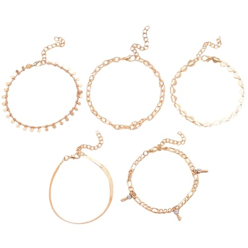 PartyKindom Fußkettchen Damen Vergoldet Leichtes Langlebiges Fußschmuck mit Herzanhänger Verstellbare Ankle Chain für Strand Festival Alltag Fußkette Schmuck für Frauen und Mädchen PartyKindom Fußkettchen Damen Vergoldet Leichtes Langlebiges Fußschmuck mit Herzanhänger Verstellbare Ankle Chain für Strand Festival Alltag Fußkette Schmuck für Frauen und Mädchen von PartyKindom