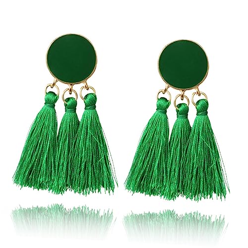PartyKindom Ohrringe Mit Quasten Im Vintage-stil Grüne Damen-ohrhänger Eleganter Schmuck Einzigartige Ethnische Ohrringe Leicht Und Langlebig von PartyKindom