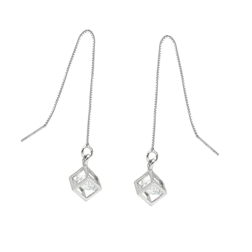 PartyKindom Geometrische Silber Ohrhänger Quadratische Ear Dangler Damen Modeschmuck Leicht zu Tragen für Alltag und Party von PartyKindom
