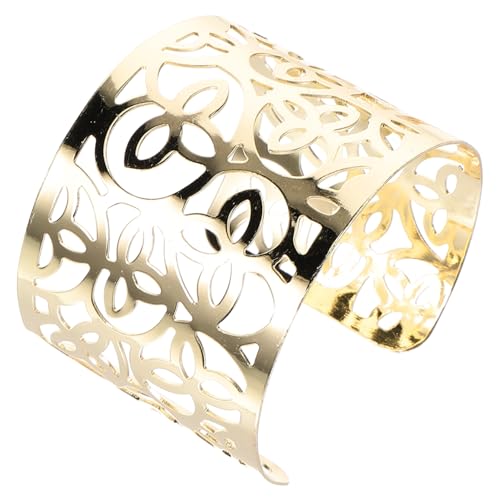 PartyKindom Goldener Damen Armreif Klobiger Schmuck Hohler Design Verstellbar Modischer Armreif für Besondere Anlässe von PartyKindom