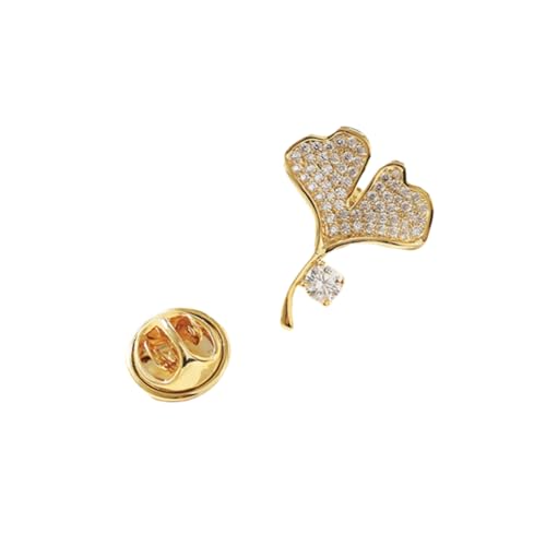 PartyKindom Ginkgoblatt Brosche für Damen Kleiner Brosche Glänzende Metallbrosche Kreatives Design Kleidung Dekoration von PartyKindom