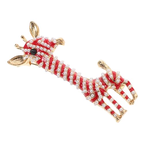 PartyKindom Giraffen Brosche Hochwertigem Legierungs Kunstperlen Material Stilvolles Tier Anstecknadel Schmuck für Frauen Elegantes Accessoire für Jacken Schals von PartyKindom
