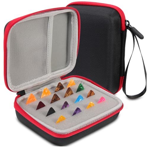 PartyKindom Gitarren Plektrum Aufbewahrungsbox mit Langlebigen Plektren in Robustem Organizer Etui Reißverschlussgesichert Geeignet für Musiker und Gitarrenliebhaber Zubehör Zufällige Farbe von PartyKindom