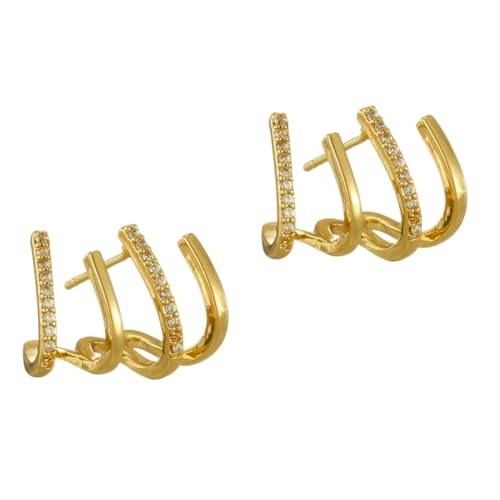 PartyKindom Gold Ohrstecker mit Zirkonia Claw Design Glänzende Strass Ohrstecker für Damen Langlebige Korrosionsbeständige Schmuckstücke Elegant und Vielseitig Tragbar von PartyKindom