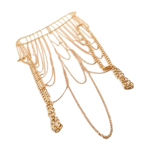 PartyKindom Goldfarbene Body Chain aus Metall mit Quasten Leicht und Verstellbar Stylisches Körper schmuck accessoire für Damen und Mädchen für Strandpartys Clubnächte und Sommerliche von PartyKindom