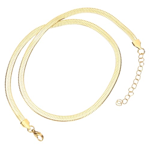 PartyKindom Goldfarbene Snake Bone Halskette Damen Edelstahl Minimalistische Schlangenkette Clavicle Chain für Frauen Geburtstag Valentinstag von PartyKindom