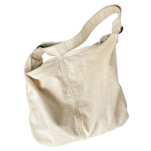 PartyKindom Große Canvas Schultertasche Damen Lässige Umhängetasche mit Verstellbarem Tragegurt Geräumige Stofftasche für Schule Reisen Alltag und Freizeit von PartyKindom