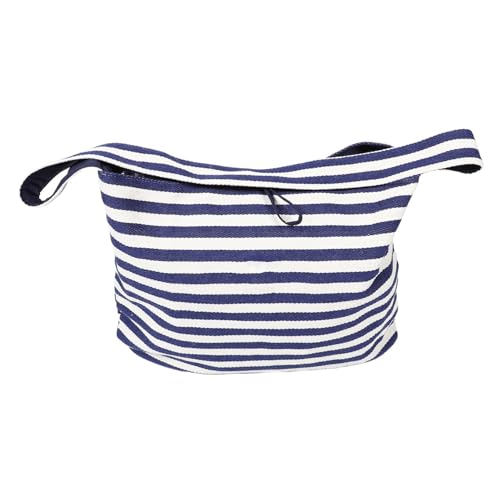 PartyKindom Große Doppelseitige Gestreifte Umhängetasche für Damen Reversible Schultertasche mit Großzügigem Stauraum Robuste Canvas Tote Bag für Einkaufen Arbeit Strand und Reisen von PartyKindom
