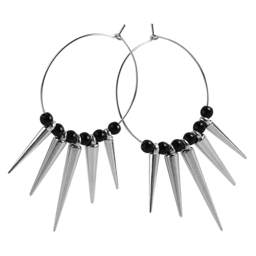 PartyKindom Große Hip Hop Creolen Ohrringe Damen Punk Stil Nieten Design Leichtes Legierungs Material Statement Ringe für Frauen Freundinnen und Familie von PartyKindom