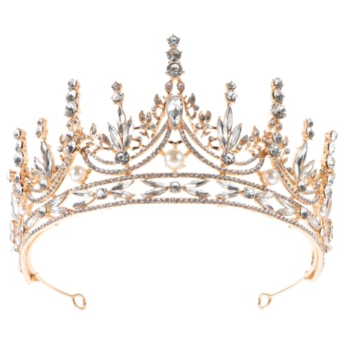 PartyKindom Große Perlen Strass Krone Damen Tiara Braut Haarschmuck Hochzeit Halbkreis Kopfschmuck Elegant Leicht Langlebig PartyKindom Große Perlen Strass Krone Damen Tiara Braut Haarschmuck Hochzeit Halbkreis Kopfschmuck Elegant Leicht Langlebig von PartyKindom