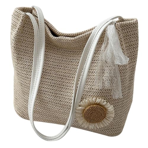 PartyKindom Große Strohtasche Damen Sommer Strandtasche Geflochtene Umhängetasche Leicht Große Kapazität Vielseitige Strandtasche Reise Einkaufstasche Weiß Sunflower Muster PartyKindom Große Strohtasche Damen Sommer Strandtasche Geflochtene Umhängetasche Leicht Große Kapazität Vielseitige Strandtasche Reise Einkaufstasche Weiß Sunflower Muster von PartyKindom