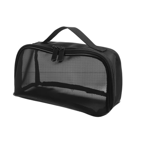 PartyKindom Große Transparente Mesh Kosmetiktasche mit Tragegriff Wasserabweisender Reisebeutel für Damen Großzügiger Makeup Aufbewahrungsbeutel Durchsichtiges Material für Schnellen Zugriff von PartyKindom