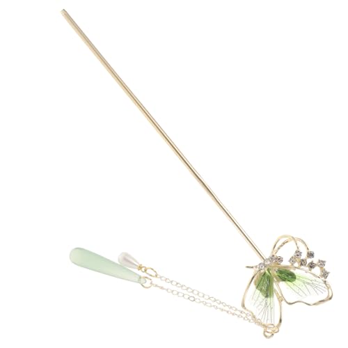 PartyKindom Grüne Schmetterling Haarstäbchen Chinesischer Stil Haarschmuck Eleganter Haarstab für Frauen Retro Haarspange Geschenkidee für Alltag Party und Fotosession von PartyKindom